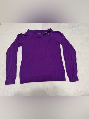 Lauren Ralph Lauren Women's Purple Cotton Buckle Sweater Size Petite PM